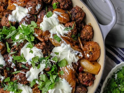 cooked food on gray frying pan