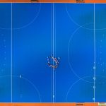 An overhead shot of a basketball court